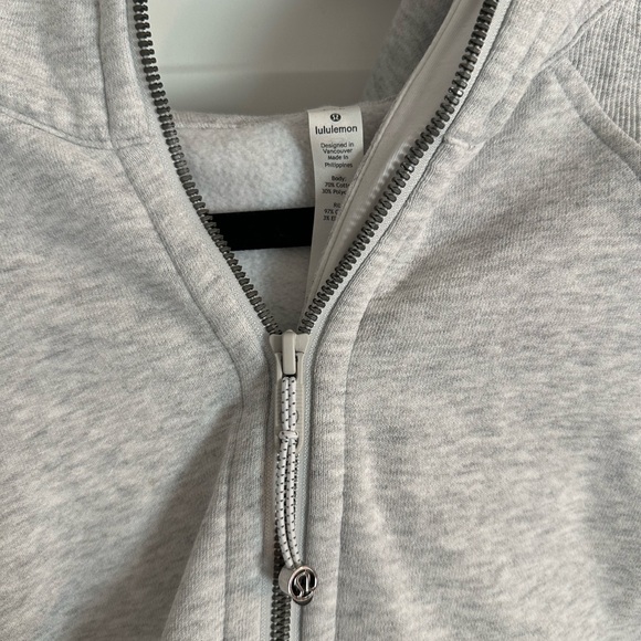 Lululemon Scuba Oversized Half-Zip Cropped Hoodie Sweatshirt M/L - Gray - Picture 5 of 6
